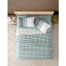 Cotton Box Square Easy Mint Çift Kişilik Pike Takımı
