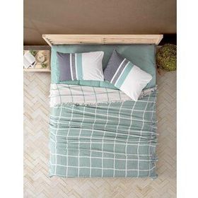 Cotton Box Square Easy Mint Çift Kişilik Pike Takımı