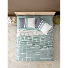 Cotton Box Square Easy Mint Çift Kişilik Pike Takımı