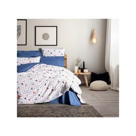 Cotton Box Stew Mavi Minimal Tek Kişilik 160x220 cm Nevresim Takımı