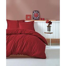 Cotton Box Stripe Bordo Çift Kişilik Nevresim Takımı