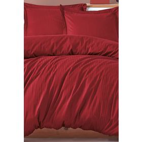 Cotton Box Stripe Bordo Çift Kişilik Nevresim Takımı
