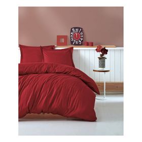 Cotton Box Stripe Elegant Serisi Bordo Çift Kişilik Nevresim Takımı