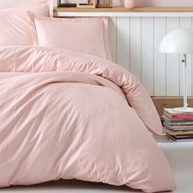 Cotton Box Stripe Pudra Çift Kişilik Nevresim Takımı
