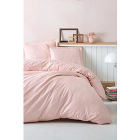Cotton Box Stripe Pudra Çift Kişilik Nevresim Takımı