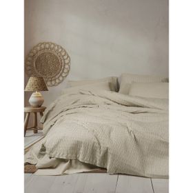 Cotton Box Sungai Bej Liny Çift Kişilik 200x220 cm Nevresim Takımı