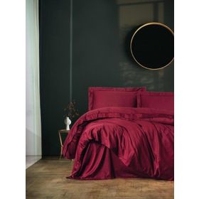 Cotton Box Tek Kisilik Saten Elegante Bordo Nevresim Takimi