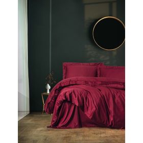 Cotton Box Tek Kisilik Saten Elegante Bordo Nevresim Takimi