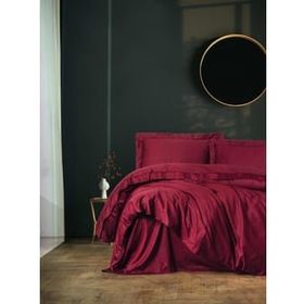 Cotton Box Tek Kisilik Saten Elegante Bordo Nevresim Takimi