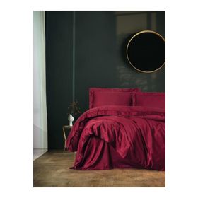 Cotton Box Tek Kisilik Saten Elegante Bordo Nevresim Takimi