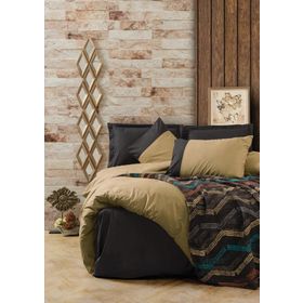 Cotton Box Tidy Battaniyeli Yeşil Siyah Çift Kişilik Nevresim Takım