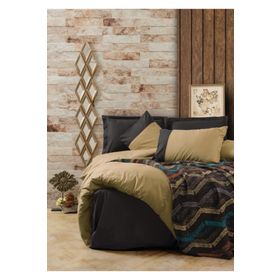 Cotton Box Tidy Battaniyeli Yeşil Siyah Çift Kişilik Nevresim Takım