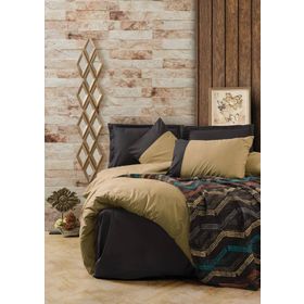 Cotton Box Tidy Battaniyeli Yeşil Siyah Çift Kişilik Nevresim Takım