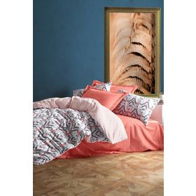Cotton Box Tile Tarçın Çift kişilik Nevresim Takımı