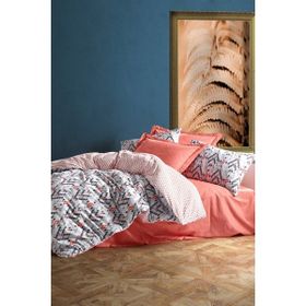 Cotton Box Tile Tarçın Çift kişilik Nevresim Takımı