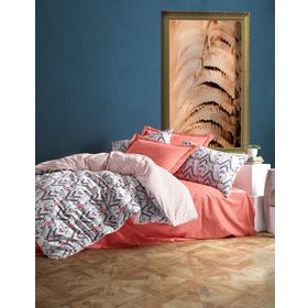 Cotton Box Tile Tarçın Çift kişilik Nevresim Takımı