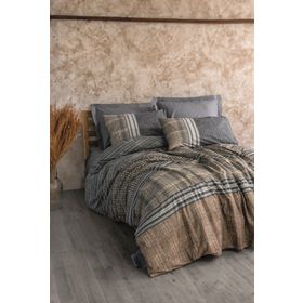 Cotton Box Toprak Timbre Antrasit Çift Kişilik Nevresim Takımı