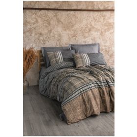 Cotton Box Toprak Timbre Antrasit Çift Kişilik Nevresim Takımı
