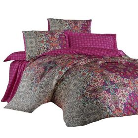 Cotton Box Tuğba Fuşya Saten Çift Kişilik Nevresim Takımı