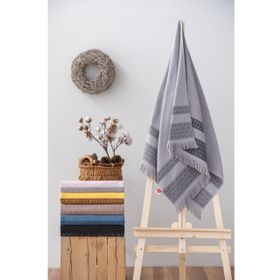 Cotton Box Twins 75x150 Gri Bukle Havlu