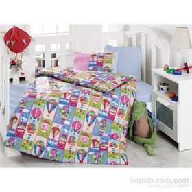 Cotton Box Uçan Balon Pembe Bebek Nevresim Takımı