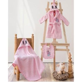 Cotton Box Unicorn Pembe Baby Bornoz Seti