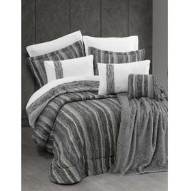 Cotton Box Valent Gri Yatak Ört+Battaniye+Nevresim Takımı Platinium 11 Parça Çeyiz Seti