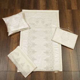 Cotton House 5 Parça Güpürlü Krem Seccade Takımı