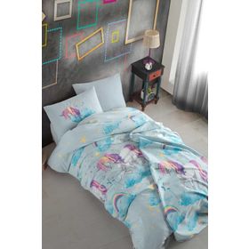 Cotton Life Fancy Unicorn Mint Tek Kişilik 160x220 cm Nevresim Takımı