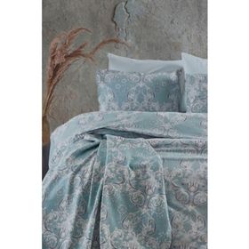 Cotton Life Marbell 200x220 cm Mavi Çift Kişilik Kutulu Nevresim Takımı