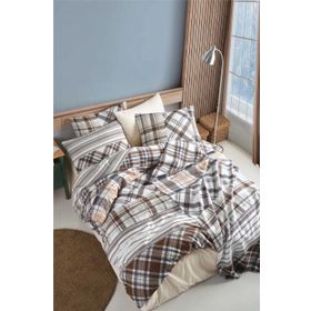 Cotton Life Nero Kahve Tek Kişilik Nevresim Takımı