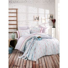 Cotton Life OST91013 Amie Mavi Çift Kişilik Pike Takımı