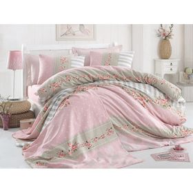 Cotton Life Pembe Çift Kişilik Pike