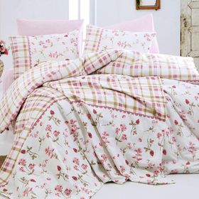 Cotton Life Pembe Çift Kişilik Pike