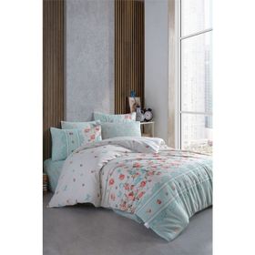 Cotton Life Rose Mint Çift Kişilik Nevresim Takımı