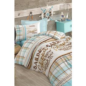 Cotton Life ST00443 Skipper Mavi Tek Kişilik Nevresim Takımı