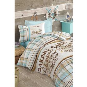 Cotton Life ST00443 Skipper Mavi Tek Kişilik Nevresim Takımı