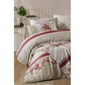 Cotton Life Tek Kişilik Firuze Bej Nevresim Takımı