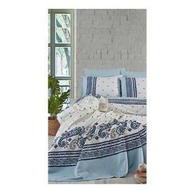 Cotton Life Tek Kişilik Paisley Mavi Nevresim Takımı