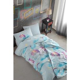 Cotton Life Unicorn Mint Tek Kişilik Nevresim Takımı