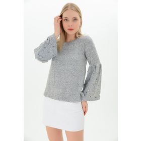 Cotton Mood 9100985 Gri Kadın Bluz