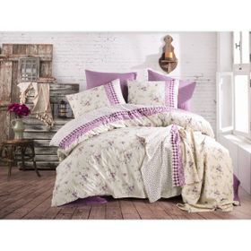 Cotton Touch Puzzle Gray 160x220 cm Tek Kişilik Nevresim Takımı