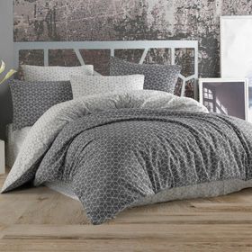 Cotton Touch Puzzle Gray 200x220 cm Çift Kişilik Nevresim Takımı