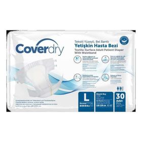 Coverdry Tekstil Yüzeyli Bel Bantlı Yetişkin L 4x30 Adet Hasta Bezi