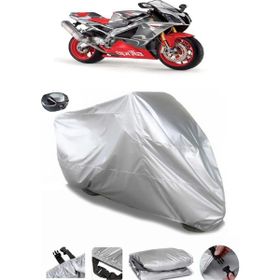 Coverplus Aprilia RSV Mille Gri Arka Çanta Uyumlu Su Geçirmez Motosiklet Brandası