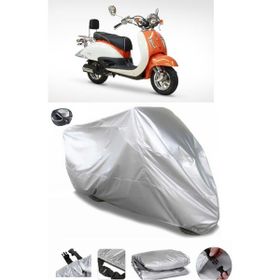 Coverplus Asya AS 125 Gri Arka Çanta Uyumlu Su Geçirmez Motosiklet Brandası