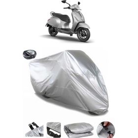 Coverplus Bajaj Chetak Gri Arka Çanta Uyumlu Su Geçirmez Motosiklet Brandası