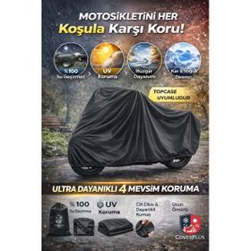 Coverplus CF Moto 650NK Arka Çanta Uyumlu Siyah Motosiklet Brandası