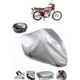 Coverplus Honda CG 125 Gri Arka Çanta Uyumlu Su Geçirmez Motosiklet Brandası