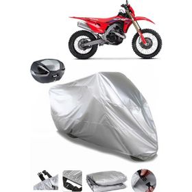 Coverplus Honda CRF 450 X Gri Arka Çanta Uyumlu Su Geçirmez Motosiklet Brandası
